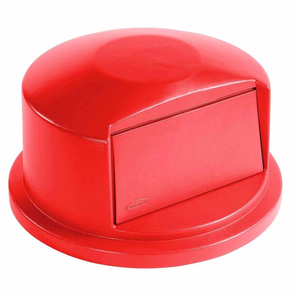 Rubbermaid Dome Lid, 22-11/16 W/Dia, Red, Plastic FG263788RED**